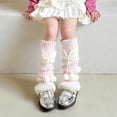 thumbnail image 2 of CPNG Winter Warm Leg Warmers High Lolita Bow Colorblock Leg Sleeve Socks for Girls Kawaii Knitted Legwarmers Cute Soft Socks Accessories Kids Fashion Socks, 2 of 6