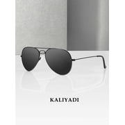 KALIYADI Sunglasses for Men Women Aviator Sun Glasses Polarized Lens UV400 Blocking-Black