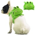 thumbnail image 1 of Mochila para perro, chaleco con arnés para mascotas sin tirones, con mochila con bolsa para sillín, bonita forma de rana, chaleco ajustable con bolsa de malla para cachorros con anilla en D, 1 of 5