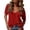 Red, variant on Women’s Deep V Neck Short Sleeve Loose Fit Casual Top Soft Lightweight Relaxed Fit Tee for Daily Wear Office Travel School Army Green L