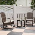 thumbnail image 2 of Outsunny Rocking Bistro Set w/ Adjustable High Back, Wicker Patio Furniture, 2 of 10