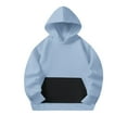 thumbnail image 4 of Zwiiyzr Kids Oversized Hooded Sweatshirt Kids Hoodies Trendy Long Sleeve Pullover Tops 4-14 Years for Girls and Boys Blue, 4 of 8