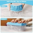 thumbnail image 3 of Ice Cube Tray with Lid and Bin,2 * 36 Nugget Silicone Ice Tray,Flexible Ice Cube Molds Comes with Ice Container, Scoop and Cover (Blue), 3 of 5