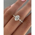 thumbnail image 2 of SOLITAIRE JEWELS 1.20Ct Oval Moissanite Solitaire Accent Pave Setting Wedding 18K Gold Ring, 2 of 6