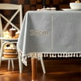 thumbnail image 5 of Unique Bargains Wrinkle Free Tablecloths Kitchen Dining Table Cover for Camping Parties 86.61"x55.12" Gray, 5 of 5