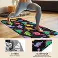 thumbnail image 4 of Black Colorful Dinosaur Pattern Hot Yoga Mat Towel Non Slip for Hot Yoga - Quick-Drying Yoga Mat Cover with 4 Corner Pockets with Travel Bag - Hot Yoga Towel Non Slip 70"x26", 4 of 6