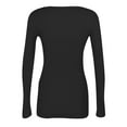 thumbnail image 5 of LISTHA Ribbed Long Sleeve Tops for Women Casual Stretch Scoop Neck Tops Fall Slim Fitted Basic T-Shirts Black 2XL, 5 of 6
