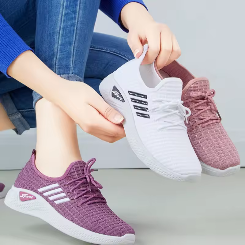 thumbnail image 4 of Women Walking Shoes Lightweight Casual Running Sneakers Low Top Breathable Upper Anti Slip Sport Sneakers Spring Autumn Style, 4 of 4