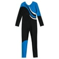 thumbnail image 4 of TiaoBug Kids Girls Rhinestone Long Sleeve Gymnastics Leotard Full Body Ballet Dance Bodysuit Skating Dancewear Royal Blue 16, 4 of 5