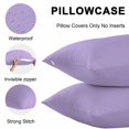thumbnail image 5 of Violet Purple Throw Pillow Covers 20x20 Inch Set of 2, Farmhouse Solid Purple Color Modern Art Waterproof Outdoor Pillow Covers, Decorative Cushion Pillowcases for Couch, Sofa, Bed, Garden, Patio, 5 of 9