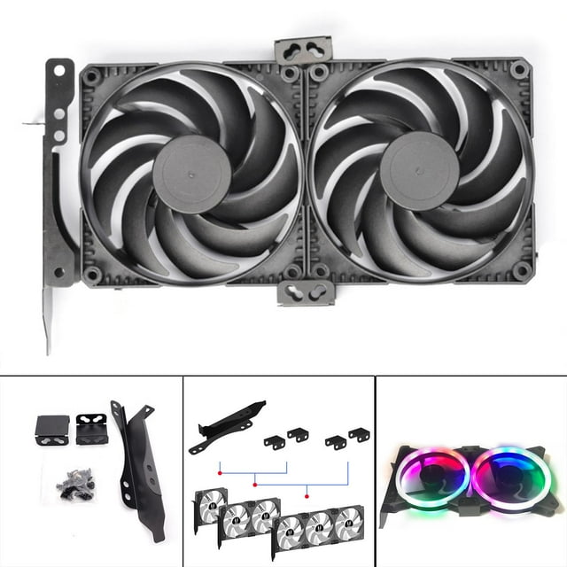 Soporte de ventilador de tarjeta gráfica GPU PCI Bit Soporte de ventilador doble universal para escritorio, tarjeta gráfica, kit de soporte de soporte