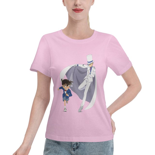 Women's Basic Short Sleeve T-Shirt Conan and Kaito Kidd