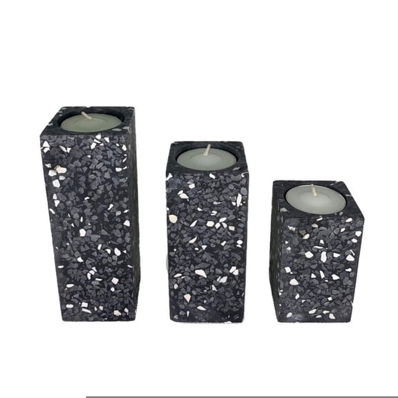 Aria Home Splat Collection 1 Candle Cement Candle Holders, Artistic Modern Minimalist, Set of 3