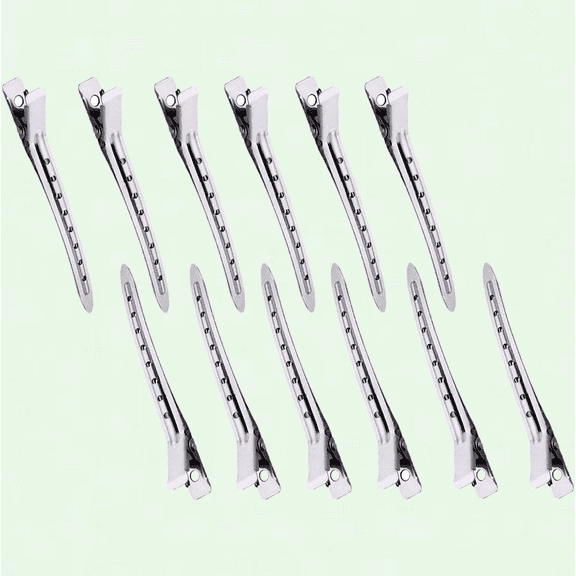 Duck Bill Hair Clips, 12Pcs Silver Metal Curl Clips for Hair Styling, Coloring, Sectioning, Salon, Bows DIY