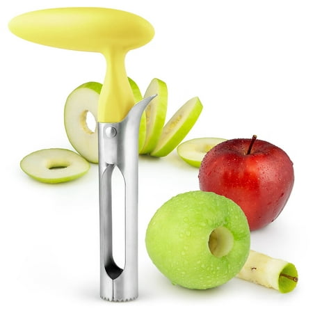 

Premium Apple Corer - Easy to Use Durable Apple Corer Remover for Pears Bell Peppers Fuji Honeycrisp Gala and Pink Lady Apples - Stainless Steel Best Kitchen Gadgets Cupcake Corer - Yellow