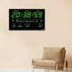 thumbnail image 4 of Reloj de pared digital grande, silencioso con fecha, , , reloj despertador de temperatura interior para escritorio /oficina verde, 4 of 9