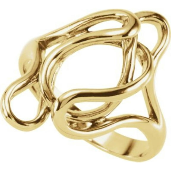 Gold Swirly Ring in 14k Yellow Gold - Size 7
