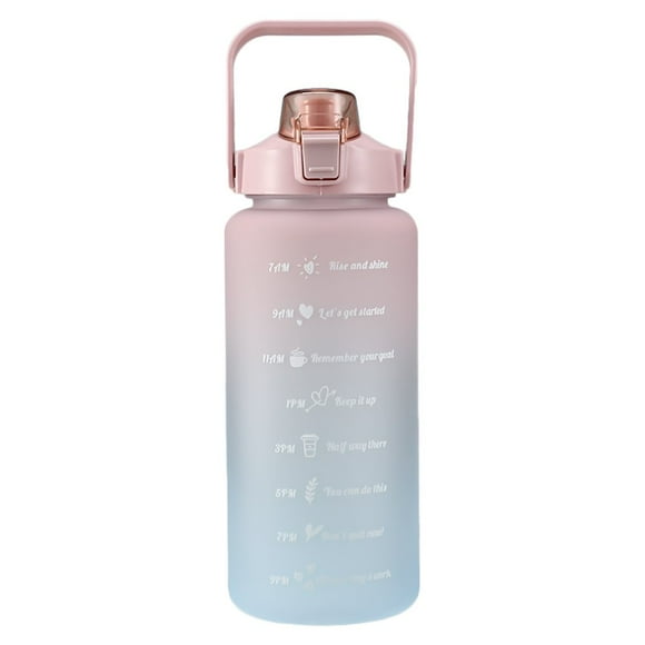2 Litre Water Bottle with Straw BPA Free Leakproof Water Bottles Water Cup With Time Marker Reminder and Handle