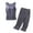 Grey, variant on Lxkfashion Under $10 Black Women's Summer 2 Piece Outfits Crew Neck Sleeveless Top Long Wide Leg Pants Lounge Sets 2025 Fashion Tracksuit XXXXL