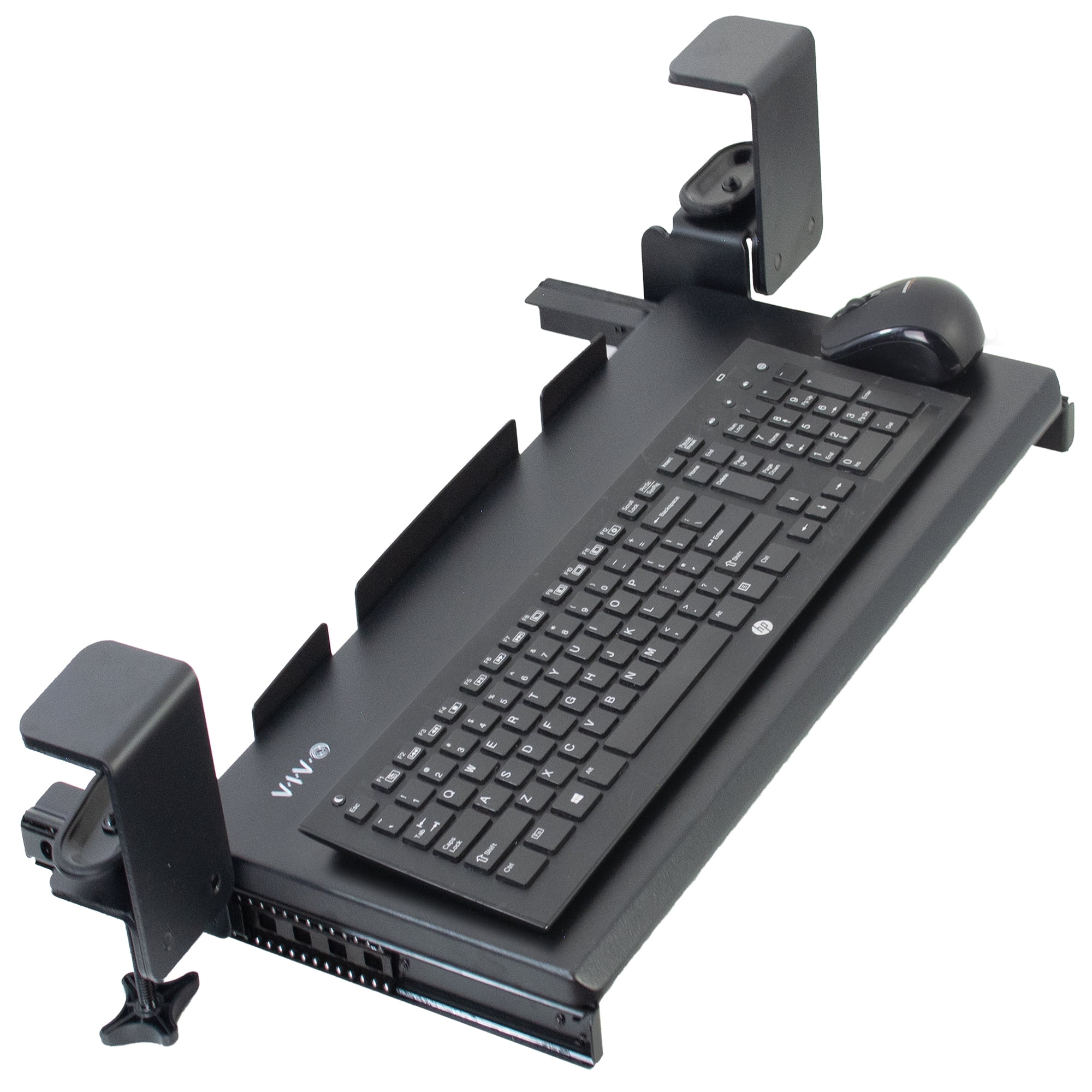 VIVO Small Clampon Computer Keyboard and Mouse Under Desk Slider Tray