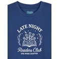 thumbnail image 2 of Wonder Nation Girls' Short Sleeve Graphic Tee and Flannel Boxer Short Pajama Set, 2-Piece, Sizes 4-18, 2 of 3