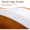thumbnail image 3 of Round Fitted PEVA Vinyl Tablecloth with Elastic Edged & Flannel Backing, Waterproof Wipeable Round Table Cover for Indoor Outdoor Patio Use - Fits Tables up to 36"-44" Dia. (White), 3 of 5