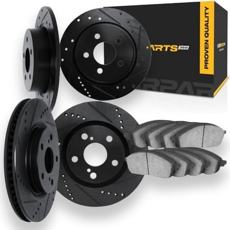 KarParts360 For Buick Cascada 2016 2017 2018 2019 Brake Rotor Set | 5000 Advanced Series | Drilled and Slotted Rotor Style | With Brake Pads