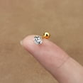 thumbnail image 3 of Women CZ Diamond Gold Stud Earrings, Hypoallergenic Sleeper Earrings 5mm, Everyday Jewelry, 3 of 5