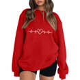 thumbnail image 1 of Gibobby Sudadera sin capucha y ocio Sudadera con capucha manga larga con cuello redondo y estampado amor para el día San Valentín para mujer (Rosa, XXL), 1 of 3