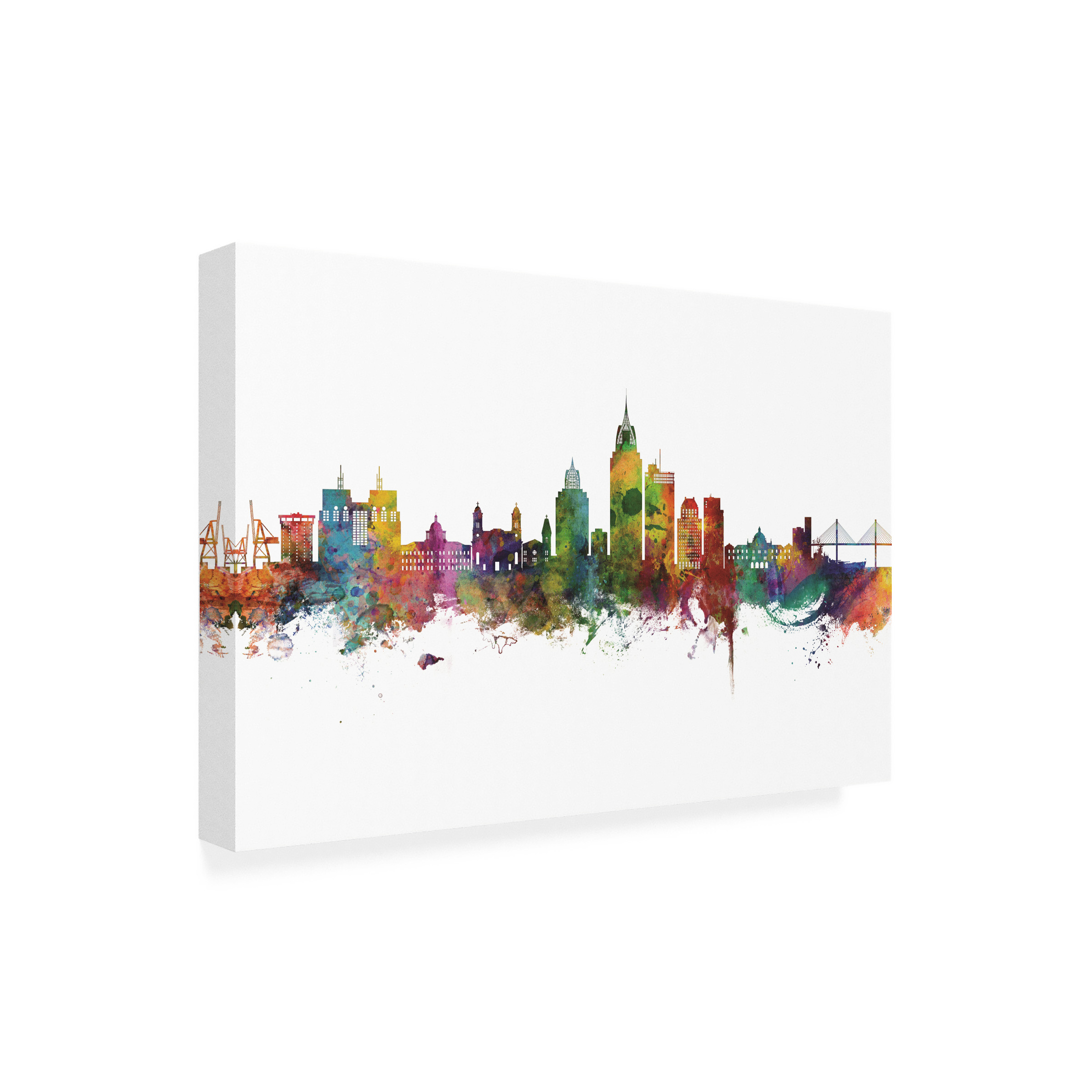 Michael Tompsett 'Mobile Alabama Skyline' Canvas Art