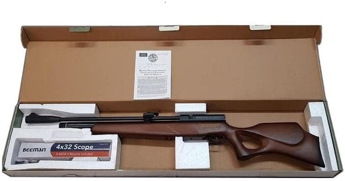 BEEMAN 1517 Commander .177 PCP Bolt Action Air Rifle, Wood Stock, with 4 x 32 Scope and 12-Shot Magizine