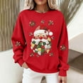 thumbnail image 4 of Women’s Christmas Crewneck Sweatshirt Loose Fit Long Sleeve Holiday Pullover Cute Santa Graphic Top Festive Fall Winter Graphic Tee for Seasonal Celebrations, 4 of 8