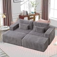 thumbnail image 3 of Modern Oversized Sectional Sofa with Cloud Plush Fabric (87") & Removable Footstools, 3 of 18
