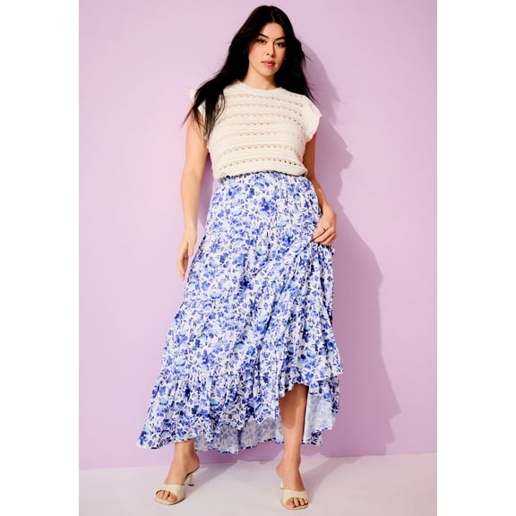 June & Vie Women's Plus Size Ruffled-Sleeve Top