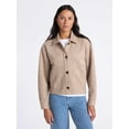 thumbnail image 2 of Time and Tru Women's Faux Suede Button Front Jacket, Sizes XS-XXXL, 2 of 5
