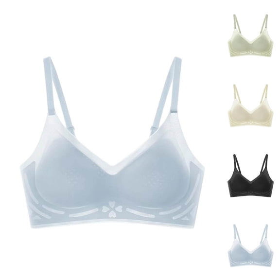 Ashirexll Bras for Women No Underwire, Plus Size Bras, Solid Color Push Up Bra Wireless Breathable Everyday