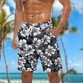 thumbnail image 2 of Virmaxy Men's Swim Trunks Shorts Hawaiian Breathable Board Shorts with Elastic Waist Drawstring Summer Shorts for Vacation Silver XXXXXL, 2 of 5