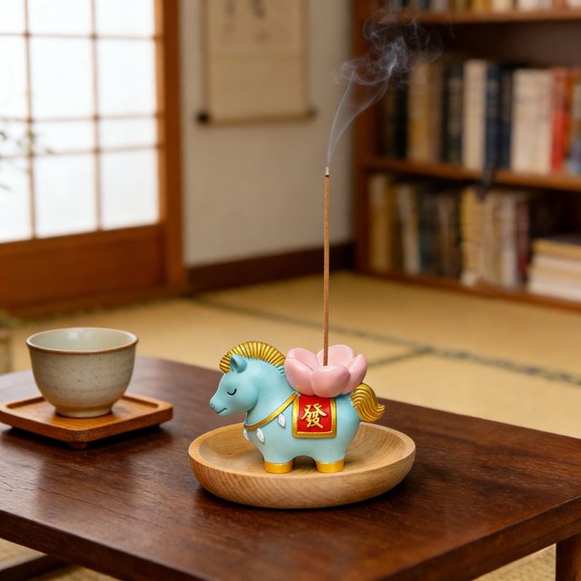 ERK Diffuseur d'Encens Zen pour Salon en Résine de Bois d'Agar Petit Support d'Encens + Plateau