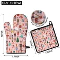 thumbnail image 6 of Pink Christmas Nutcracker Pattern Kitchen Oven Mitt and Pot Holder Sets 4 Pcs for Baking, Cooking and Grilling, Heat Resistant Up To 392 °F, 6 of 7