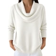 thumbnail image 2 of UrbanFashion Women’s Elegant Cowl Collar Knit Sweater Casual Stylish Pullover Top, 2 of 7
