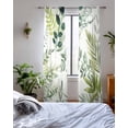 thumbnail image 3 of Green Leaves Sheer Curtains 84 Inch Length 2 Panels Set for Living Room/Bedroom, Summer Botanical Farmhouse Watercolor Leaf Kitchen Curtains Grommet Semi-Sheer Curtains Window Treatments 42"x84"x2, 3 of 7
