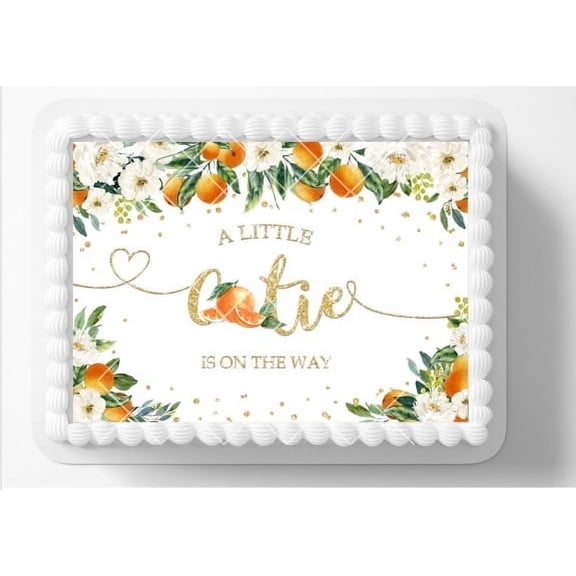 Cutie on The Way Cuties Oranges Baby Shower Edible Image Cake Topper, By TNCT's Designs