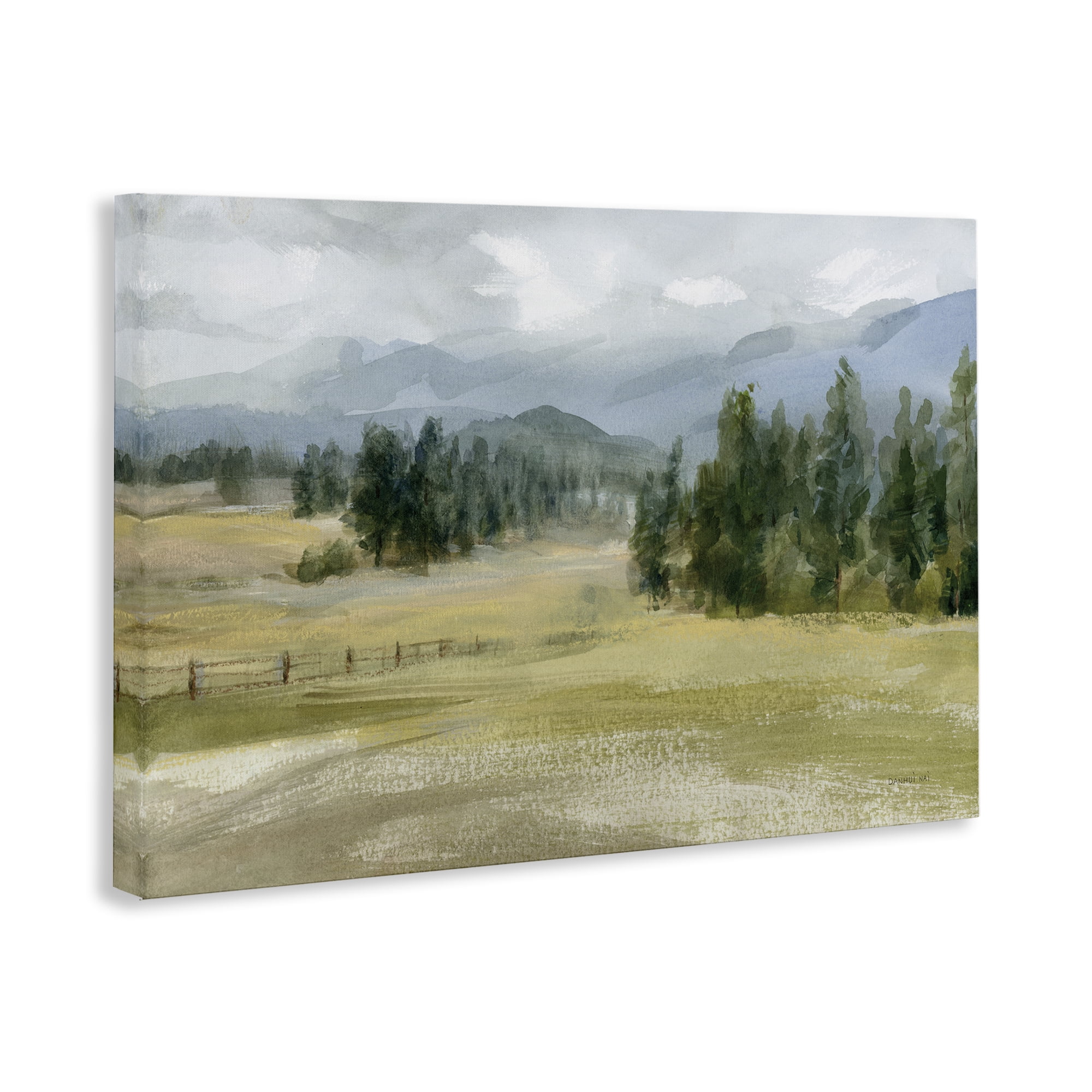 Stupell Industries Vast Valley Retreat Landscape Landscape & Nature Painting Wrapped Canvas Art Print Wall Art, 36 x 24