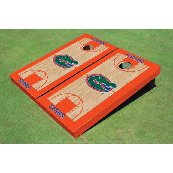 University of Florida Orange Matching Basketball Court Custom Cornhole Board