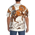 thumbnail image 7 of Balery Cowboy Riding Horse Men's Casual Button Down Shirt Short Sleeve Textured Summer Cuban Beach Shirts-XX-Large, 7 of 7