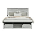 thumbnail image 6 of Queen Bed Frame with Upholstered Headboard and Wood Platform, Storage Headboard with Charging Station and LED, Bed Frame with Pet Bed, No Noise, No Box Spring Needed, Easy Assembly, Antique White, 6 of 9