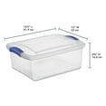 thumbnail image 3 of Sterilite Small Latching Storage Bin, 15 Quart Clear Plastic Storage Container with Clear Lid, Blue Latch, 10 Pack, 3 of 9
