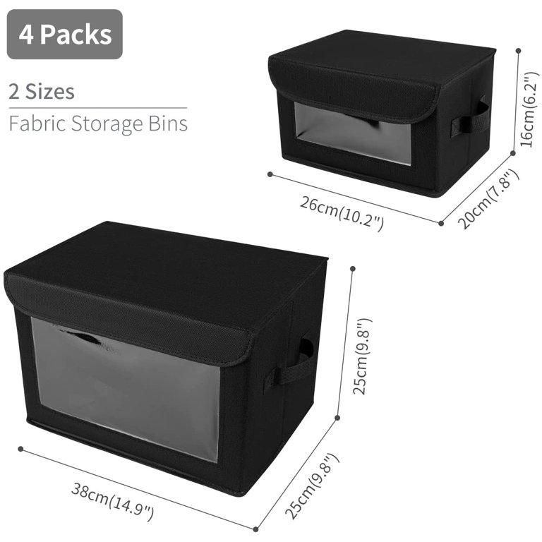 Qilery 12 Pack Fabric Photo Storage Box with Lid 11.2 x 4.5 x 7.8 Inch  Foldable Black Memory Box Collapsible Keepsake Storage - AliExpress