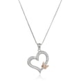 thumbnail image 2 of Vir Jewels 1/10 cttw Diamond Pendant, Diamond Butterfly and Heart Pendant Necklace for Women in 14K White Gold with 18 Inch Chain, Prong Setting For Female Adult, 2 of 7