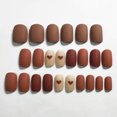 thumbnail image 1 of IKemiter 24pcs Fake Nail Matte Heart Pattern Full Cover Artificial False Nails for Women Girls, 1 of 6